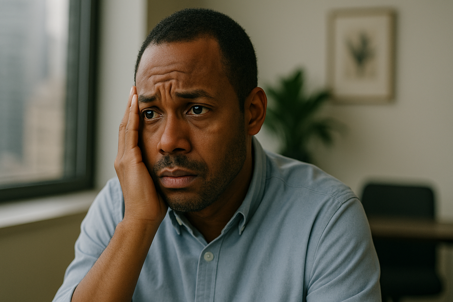 Workplace anxiety crisis visualization showing fear-driven culture affecting 68% of employees